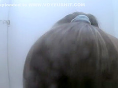 Woman changing to bikini