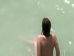 Handjob and fingering in the beach