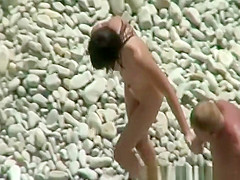 Doggy style beach sex