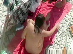 Doggy style beach sex