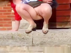 Short skirt pussy flashing