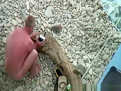 Nudists film their threesome at beach