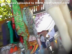 Voyeur checks out a tanned bubbly butt