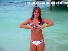 Shy GIrl Flashes on Public Beach