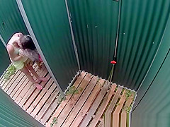 Hot long hair girl shower