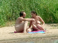 Couple fucking by the river shore