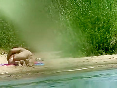 Couple fucking by the river shore