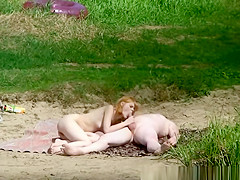 Couple fucking by the river shore