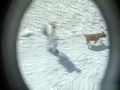 Horny couple in the beach having sex