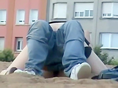 Teenage missionary fuck spied on a beach