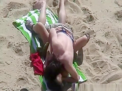 Couple fucking different positions in beach