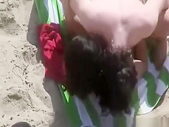 Couple fucking different positions in beach