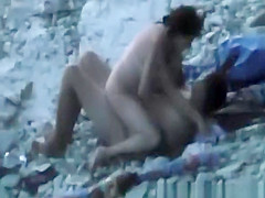 Late beach fuck and blowjob