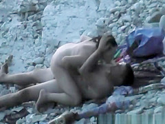 Late beach fuck and blowjob