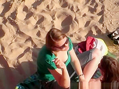 Short hair chick beach down blouse