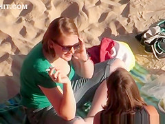 Short hair chick beach down blouse