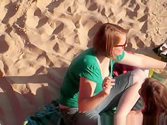 Short hair chick beach down blouse