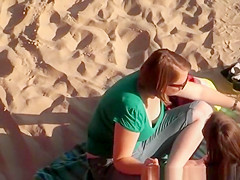 Short hair chick beach down blouse