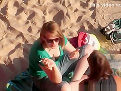 Short hair chick beach down blouse