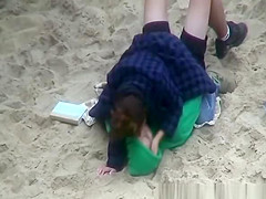 Teen couple fucking in beach
