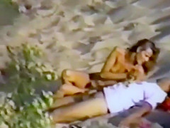 Voyeur watched a hot fuck on the sand