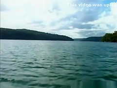 Cute nudists on a beach boat trip