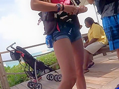 Sexy scuba diver caught by the beach