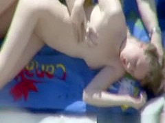 Skinny nudist fucked on the beach