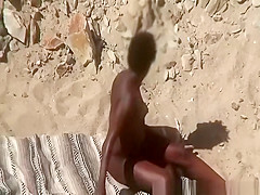 Ebony nudist woman interracial beach blowjob and fuck