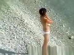 Nudist beach blowjob
