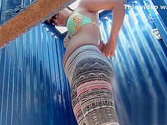 Hiden Cam In Beach Cabin