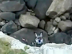Lovers on Rocky Beach