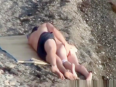 Pussy fingering and beach fuck