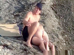 Pussy fingering and beach fuck