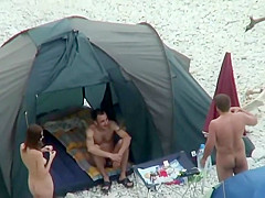 Peeping on naked people in their camp