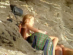 Nudist couple enjoying the sunny day