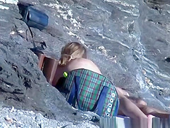 Nudist couple enjoying the sunny day