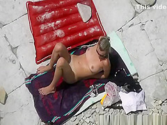 Beach fingering and fuck