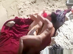 Nudist couple spied eating and fucking