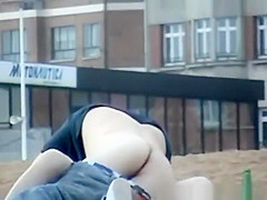 Drunk couple caught fucking in the beach