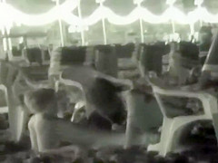 Teen couple having sex on the beach