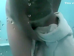 Girl hot red body in shower