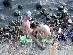 Small tits nudist blows cock and gets fucked