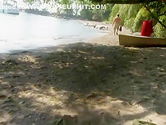 Nudist has fun with wife's hot nude ass