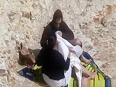 Couple caught fucking in the beach rocks