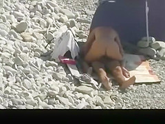 Blonde nudist woman sucks and rides dick