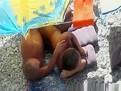 Beach masturbation and fucking