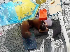 Beach masturbation and fucking