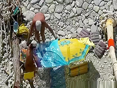 Beach masturbation and fucking