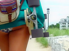 Following an adorable skater girl